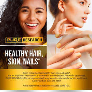 PURE RESEARCH Liquid Biotin & Collagen Drops – 60,000mcg – Supplement for Men & Women – 2oz - Vitamen Store