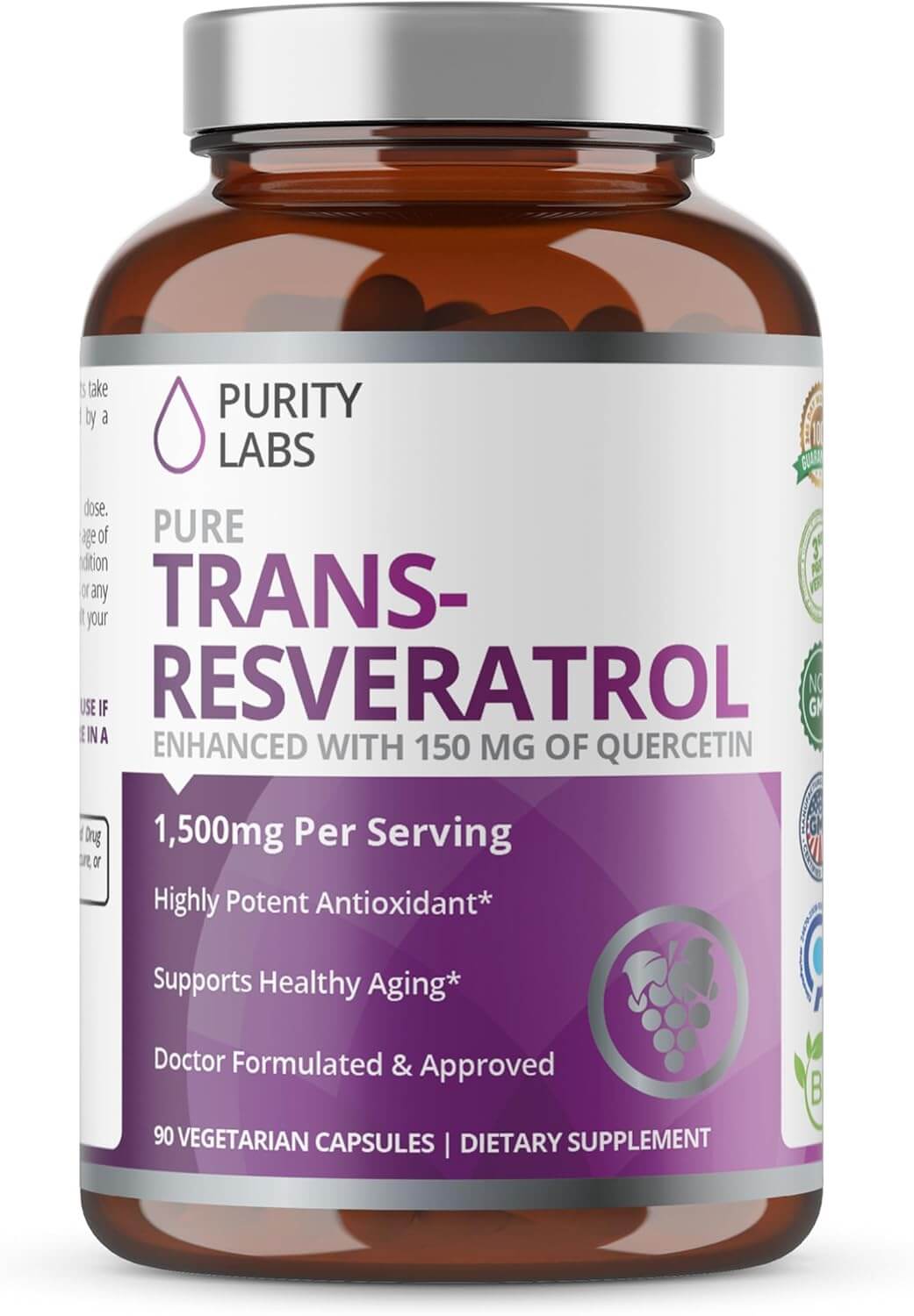 Purity Labs Pure Organic Trans - Resveratrol – Vegan – 90 Capsules - Vitamen Store
