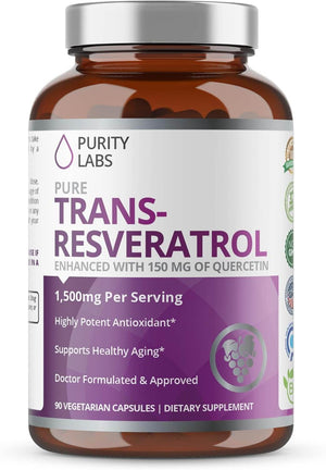 Purity Labs Pure Organic Trans - Resveratrol – Vegan – 90 Capsules - Vitamen Store