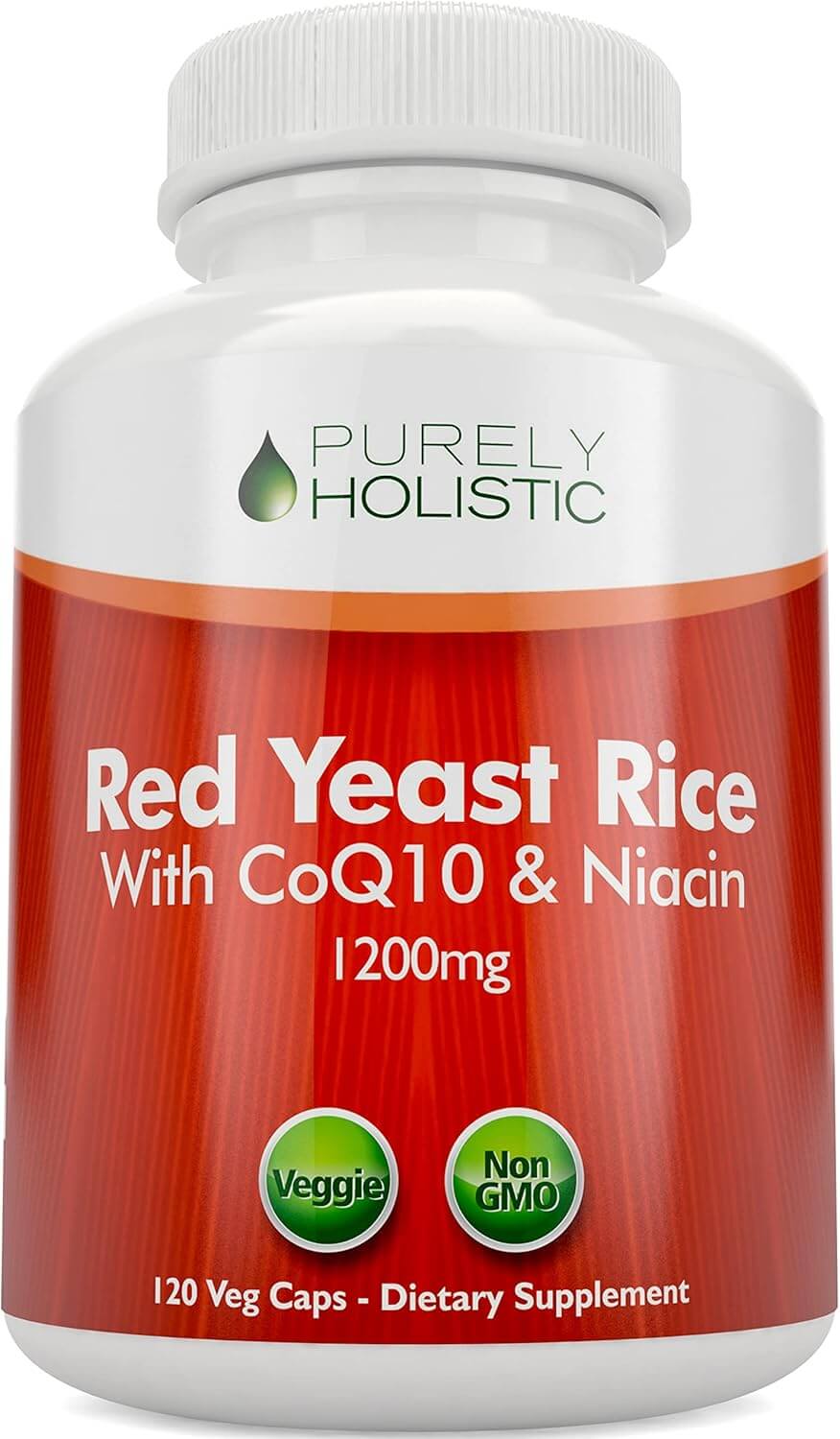 Red Yeast Rice 1200mg with CoQ10 & Flush - Free Niacin – 120 Vegetarian Capsules, Non - Irradiated & Citrinin - Free - Vitamen Store