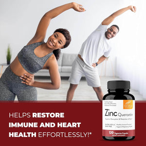 Sandhu’s Zinc Quercetin – 120 Vegetarian Capsules, Zinc & Quercetin Formula – Gluten, Soy & Dairy - Free - Vitamen Store