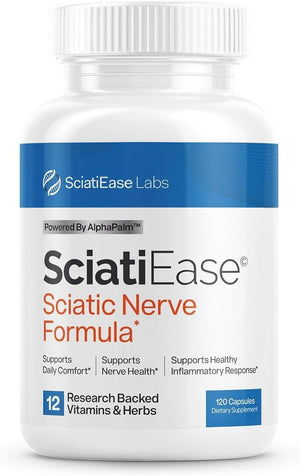Sciatic Nerve Health Support Supplement - Nerve Support Formula with Alphapalm, Pea, Vitamin B Complex, Alpha Lipoic Acid 300Mg - 120 Capsules - Vitamen Store