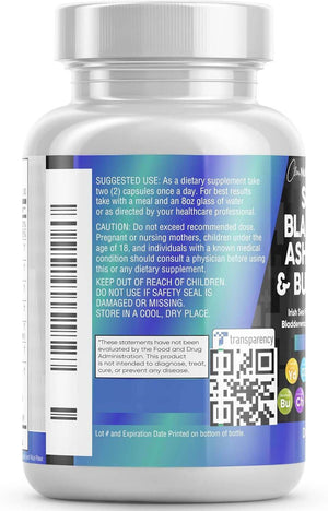 Sea Moss 3000Mg Black Seed Oil 2000Mg Ashwagandha 1000Mg Turmeric 1000Mg Bladderwrack 1000Mg Burdock 1000Mg & Vitamin C & D3 with Elderberry Manuka Dandelion Yellow Dock Iodine Chlorophyll ACV - Vitamen Store