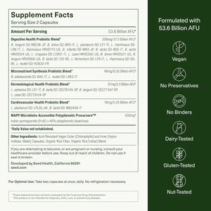 Seed DS - 01 Daily Synbiotic - Prebiotic and Probiotic - Vegan & Shelf - Stable - 60 Capsules - Vitamen Store