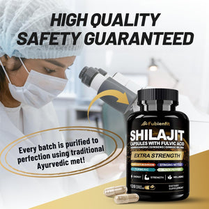 Shilajit Capsules - Premium Shilajit for Men - with Ashwagandha Ginseng and More Fulvic Acid for Men/Women - 120 Capsules - Vitamen Store