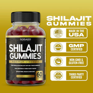 Shilajit Gummies 1000 mg - Pure Himalayan Gold Grade with 85+ Trace Minerals & Fulvic Acid - Energy & Immune Support for Men & Women - Vegan, USA - Made, Third - Party Tested - Vitamen Store