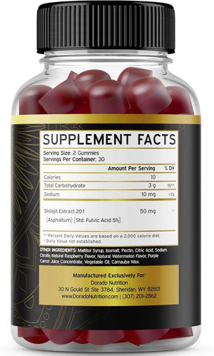 Shilajit Gummies 1000 mg - Pure Himalayan Gold Grade with 85+ Trace Minerals & Fulvic Acid - Energy & Immune Support for Men & Women - Vegan, USA - Made, Third - Party Tested - Vitamen Store