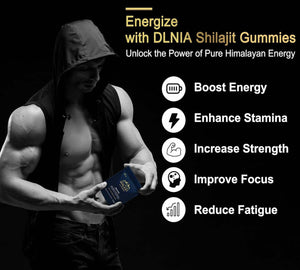 Shilajit Gummies with Ashwagandha, Turmeric - Organic, Zero Sugar & Vegan - Friendly Himalayan Shilajit for Men & Women - Energy, Calm Cosrtisol, Sleep, Immune Support & Overall Health - Vitamen Store