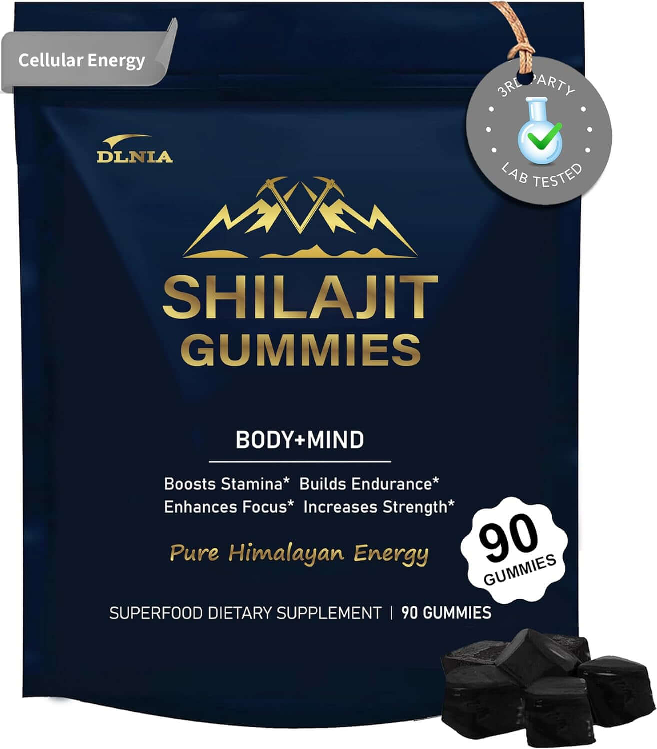 Shilajit Gummies with Ashwagandha, Turmeric - Organic, Zero Sugar & Vegan - Friendly Himalayan Shilajit for Men & Women - Energy, Calm Cosrtisol, Sleep, Immune Support & Overall Health - Vitamen Store