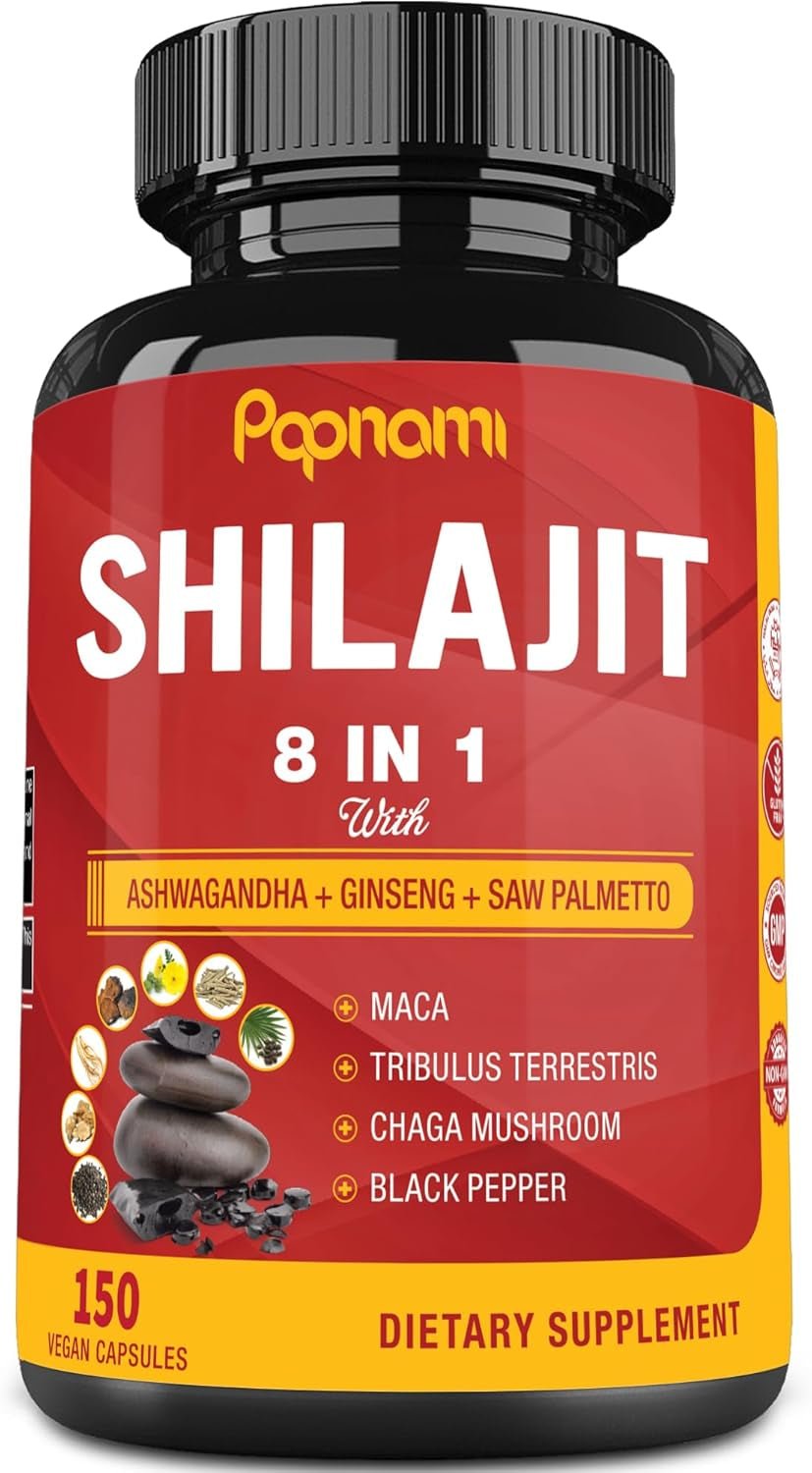 Shilajit Himalayan Supplement – 150 Capsules with Ashwagandha, Ginseng, Saw Palmetto, Maca, Tribulus, Chaga & Black Pepper - Vitamen Store