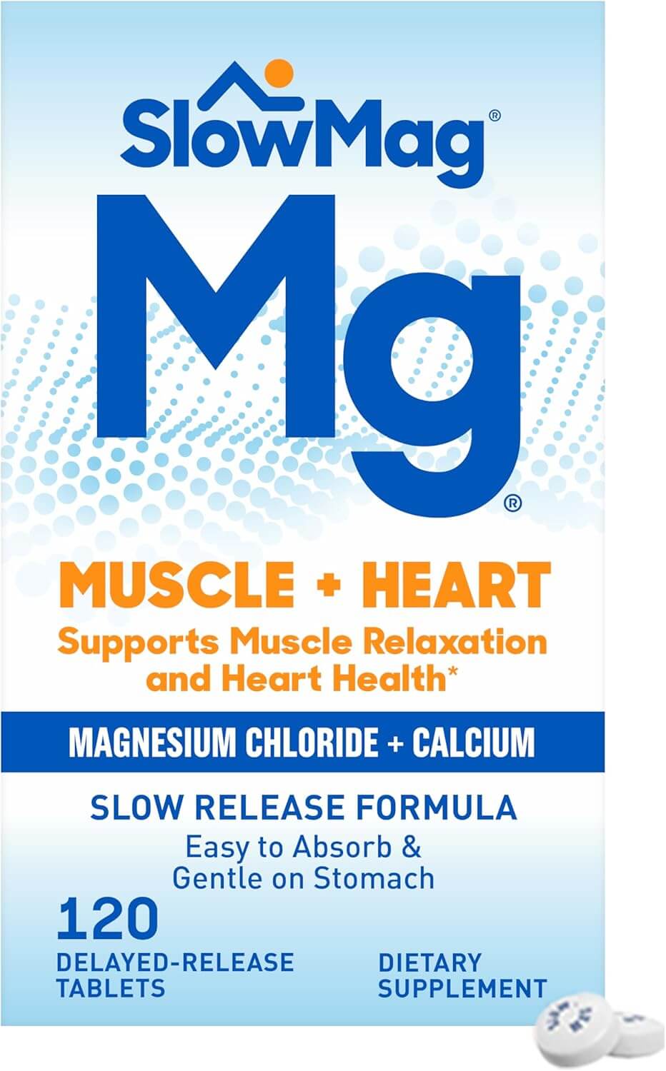 SlowMag Muscle + Heart Magnesium Chloride with Calcium – High Absorption Supplement – 120 Count - Vitamen Store