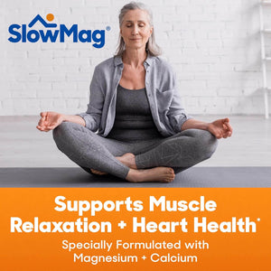 SlowMag Muscle + Heart Magnesium Chloride with Calcium – High Absorption Supplement – 120 Count - Vitamen Store
