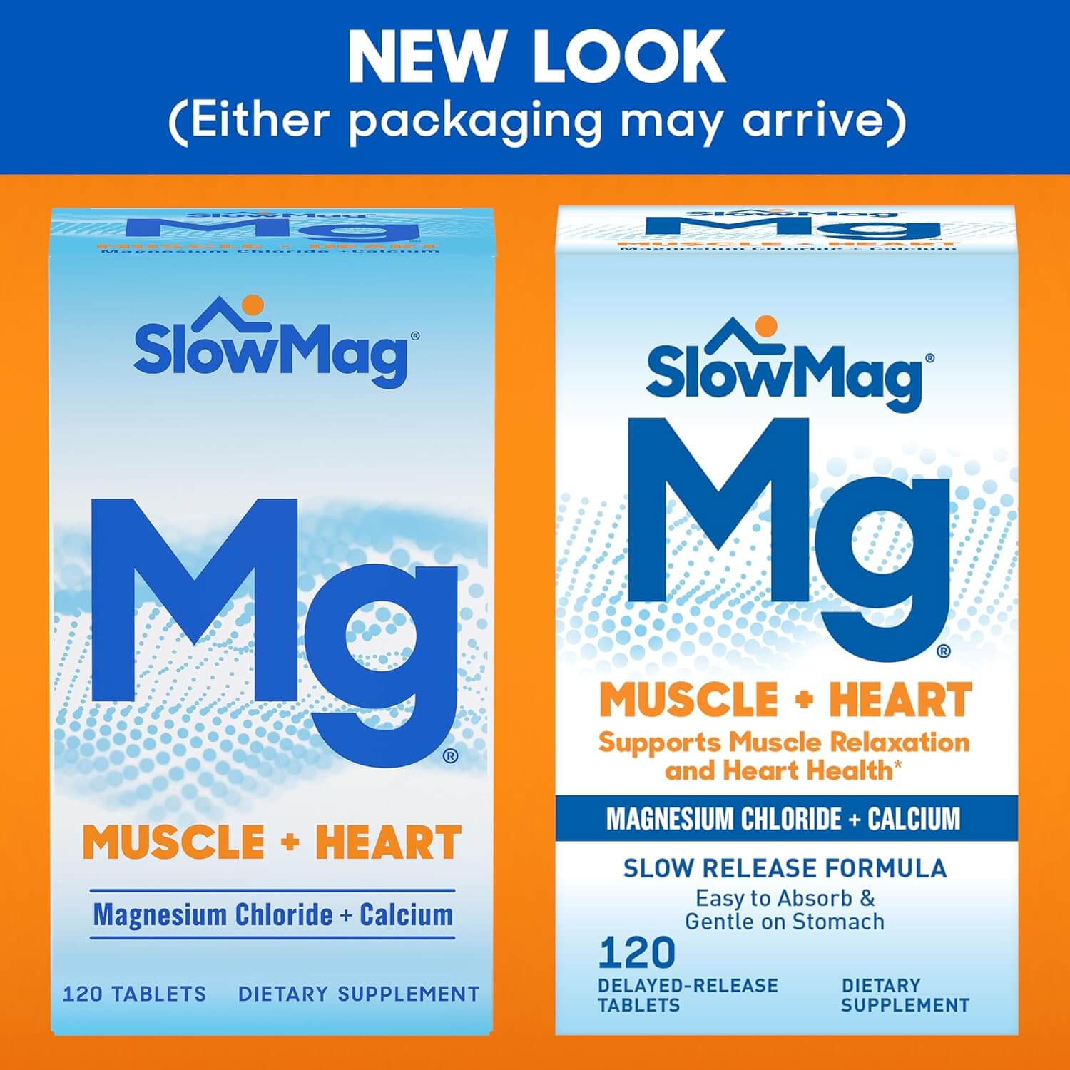 SlowMag Muscle + Heart Magnesium Chloride with Calcium – High Absorption Supplement – 120 Count - Vitamen Store