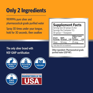 Sovereign Silver Bioactive Silver Hydrosol 10 PPM Fine Mist Spray, 2 Oz. - Vitamen Store