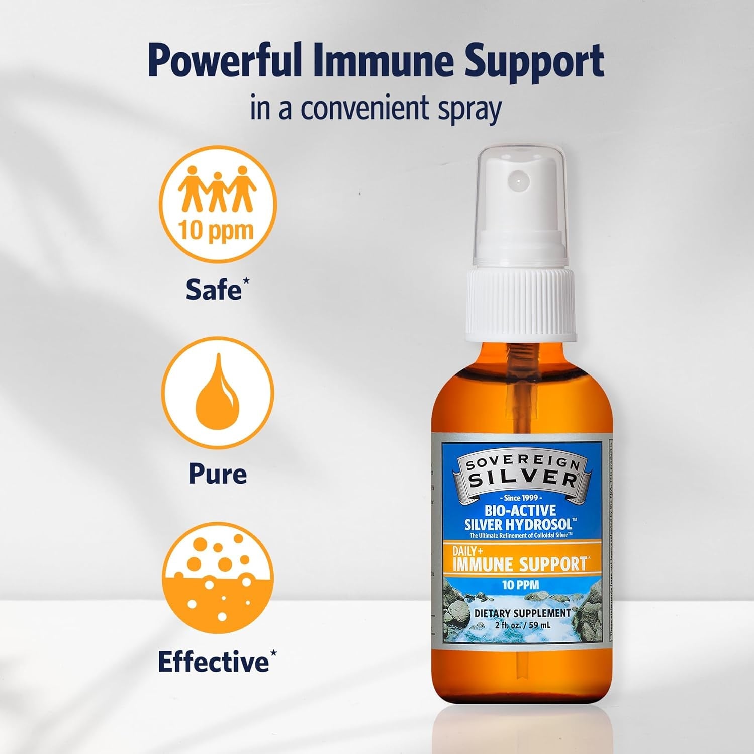 Sovereign Silver Bioactive Silver Hydrosol 10 PPM Fine Mist Spray, 2 Oz. - Vitamen Store