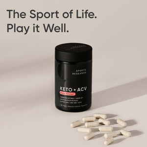 Sports Research® Keto plus ACV Capsules – 500mg Apple Cider Vinegar & 1500mg Gobhb® Exogenous Ketones – Gluten - Free, Keto Certified – 120 Veggie Capsules - Vitamen Store
