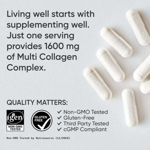 Sports Research Multi Collagen Peptides – Types I, II, III, V & X with Hyaluronic Acid & Vitamin C – Non‑GMO Verified & Gluten‑Free – 90 Capsules - Vitamen Store