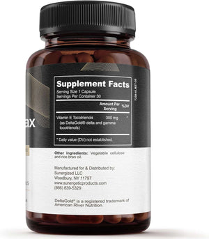 Sunergetic Premium Annatto Tocotrienol Supplement – with Deltagold – Tocotrienols Vitamin E 300 Mg – Supports Liver, Immune & Heart Health - Delta + Gamma Tocotrienols (30 Liquid Capsules) - Vitamen Store