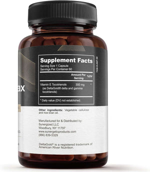 Sunergetic Premium Annatto Tocotrienol Supplement – with Deltagold – Tocotrienols Vitamin E 300 Mg – Supports Liver, Immune & Heart Health - Delta + Gamma Tocotrienols (60 Liquid Capsules) - Vitamen Store