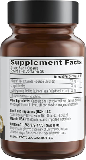 Swisse NAD+ Pro Anti - Aging | Featuring Clinically Proven 300Mg Niagen® | L - Ergothioneine & PQQ | Supports Beauty, Longevity & Vitality | 30 Capsules - Vitamen Store