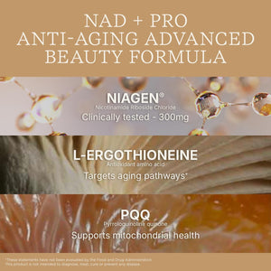 Swisse NAD+ Pro Anti - Aging | Featuring Clinically Proven 300Mg Niagen® | L - Ergothioneine & PQQ | Supports Beauty, Longevity & Vitality | 30 Capsules - Vitamen Store