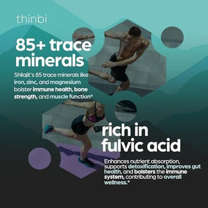 Thinbi Pure Himalayan Shilajit – 10,000MG Maximum Potency – Organic Capsules with Fulvic Acid & Trace Minerals – 90 Count - Vitamen Store