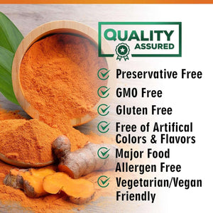 Turmeric Curcumin 1950mg – Organic Turmeric & Ginger, 95% Curcuminoids with Black Pepper (Bioperine) – Vegan, Non‑GMO – Bottled in USA – 240 Capsules - Vitamen Store