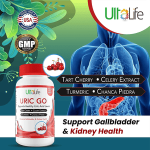 URIC GO Dietary Supplement – Tart Cherry, Chanca Piedra, Cranberry, Turmeric & Celery Seed Capsules - Vitamen Store
