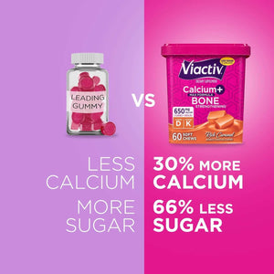 Viactiv Calcium +Vitamin D3 Supplement Soft Chews, Caramel, 60 Chews - Calcium Dietary Supplement for Bone Health - Vitamen Store