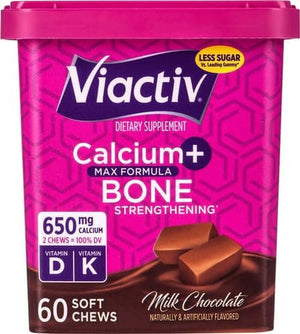 Viactiv Calcium +Vitamin D3 Supplement Soft Chews, Milk Chocolate, 60 Chews - Calcium Dietary Supplement for Bone Health - Vitamen Store