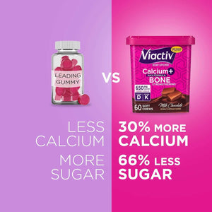Viactiv Calcium +Vitamin D3 Supplement Soft Chews, Milk Chocolate, 60 Chews - Calcium Dietary Supplement for Bone Health - Vitamen Store