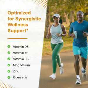 Vitamin D3 K2 5000 IU Capsules with Magnesium, Vitamin B6, Zinc & Quercetin - 120 Count - Vitamen Store