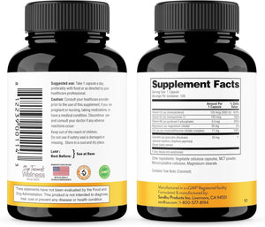 Vitamin D3 K2 5000 IU Capsules with Magnesium, Vitamin B6, Zinc & Quercetin - 120 Count - Vitamen Store