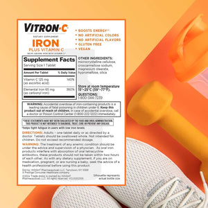 Vitron - C Iron Supplement, Immunity Support Iron Supplements with Vitamin C, Iron Pills for Immune Support, 60 Count - Vitamen Store
