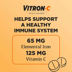 Vitron - C Iron Supplement, Immunity Support Iron Supplements with Vitamin C, Iron Pills for Immune Support, 60 Count - Vitamen Store