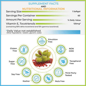 WELLNESS EXTRACT E Annatto Tocotrienols Deltagold 300Mg, Vitamin E Tocotrienols Supplements 30 Softgel Capsules, Tocopherol Free, Supports Immune Health & Antioxidant Health (90% Delta & 10% Gamma). - Vitamen Store