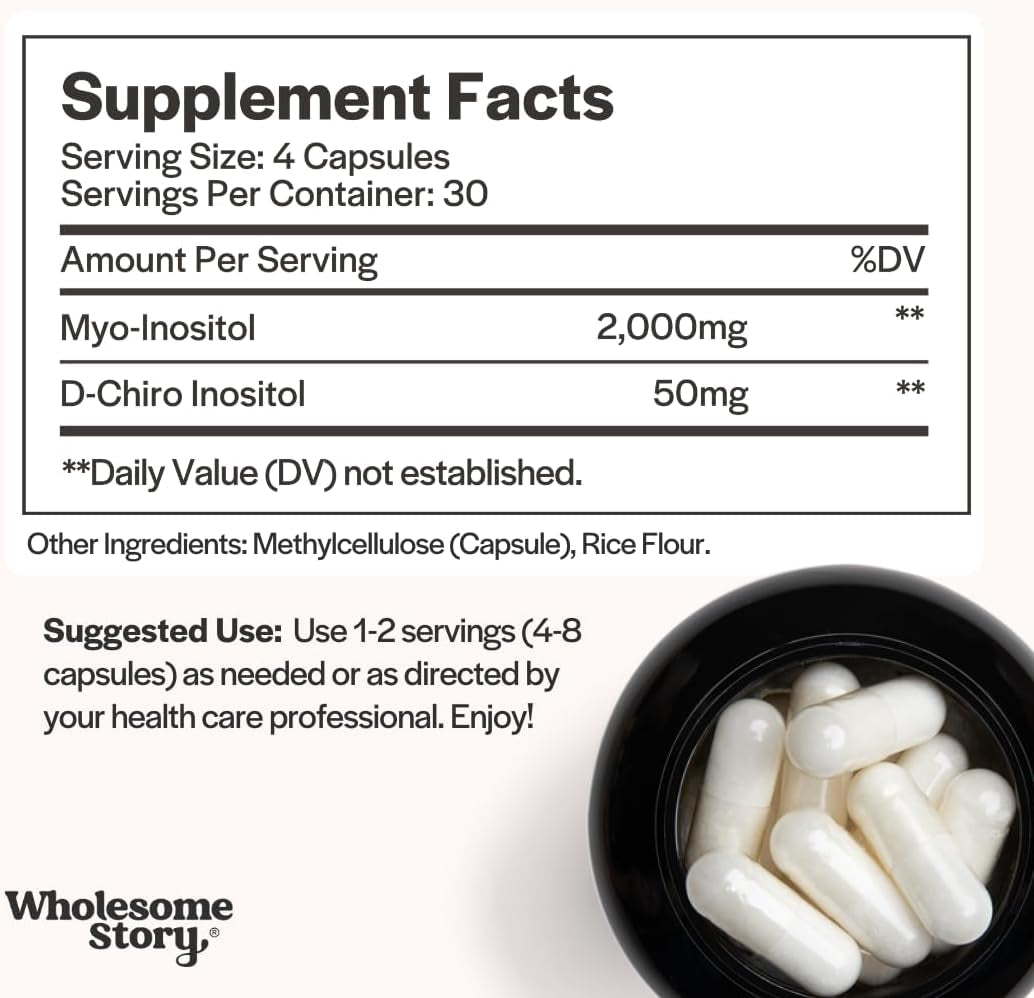 Wholesome Story Myo - Inositol & D - Chiro Inositol (40:1 Ratio) - 120 Vegan Capsules - Vitamen Store