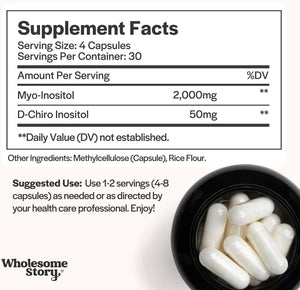 Wholesome Story Myo - Inositol & D - Chiro Inositol (40:1 Ratio) - 120 Vegan Capsules - Vitamen Store
