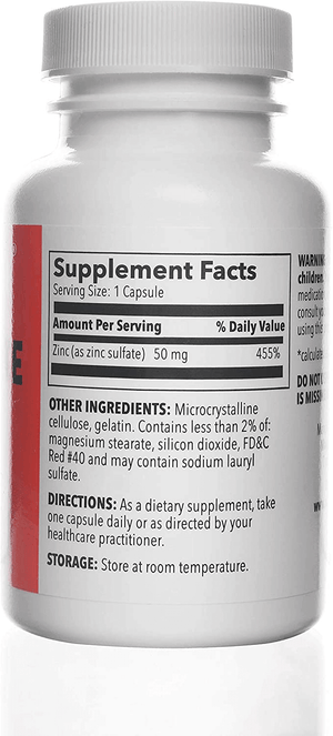 Zinc Sulfate 220 mg 100 Count Capsules | Dietary Supplement - Vitamen Store