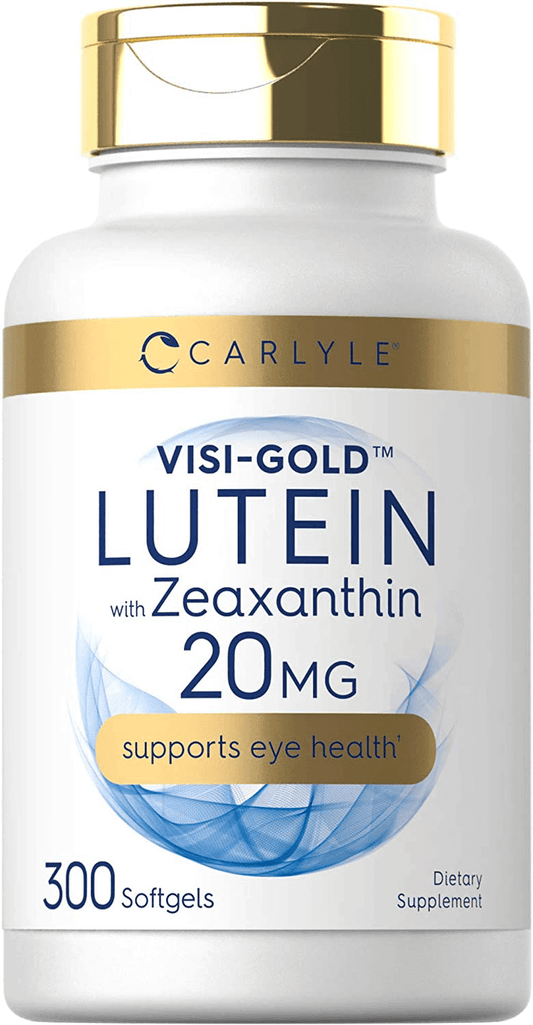Lutein and Zeaxanthin 20mg | 300 Softgels | Eye Health Vitamins | Non-GMO & Gluten Free Supplement | by Carlyle - vitamenstore.com
