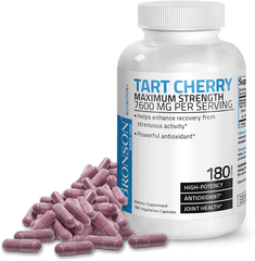 Bronson Tart Cherry Maximum Strength 7600 mg, 180 Vegetarian Capsules (90 Servings) - vitamenstore.com