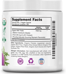 Organic Discounters USDA Organic Milk Thistle Extract Capsules, 280 Count, 7500 mg Strength, Potent 30:1 Extract, USDA Certified Organic, Rich in Silymarin Flavonoids, Vegan, Non-GMO and All-Natural - vitamenstore.com