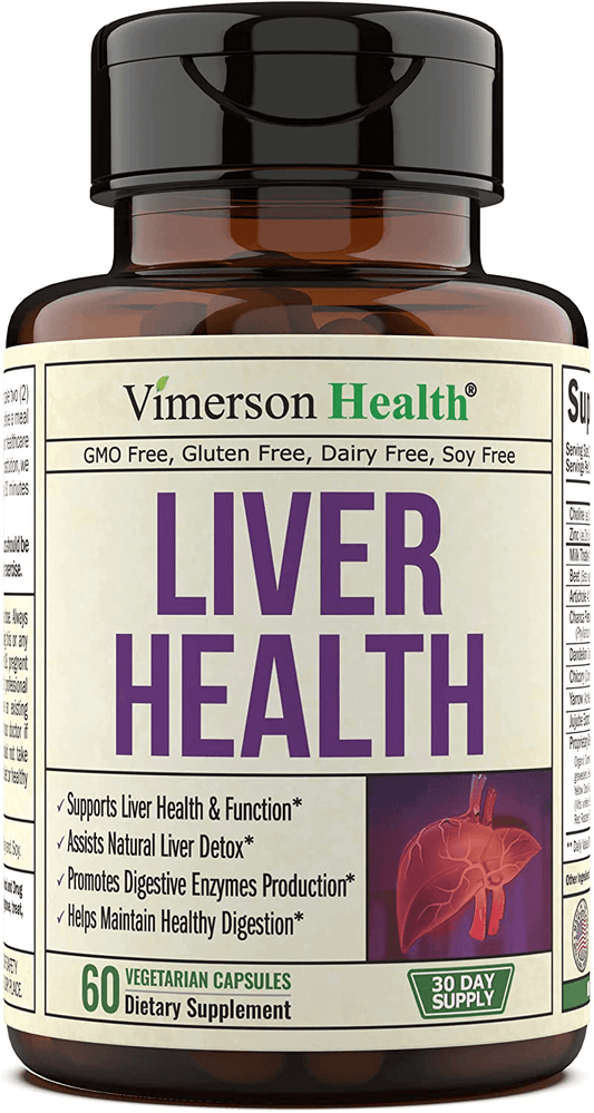 Liver Health Detox Support Supplement - Herbal Blend for Men & Women with Artichoke Extract, Milk Thistle, Turmeric, Ginger, Beet Root, Alfalfa, Zinc, Choline, Grape and Celery Seed. 60 Capsules - vitamenstore.com