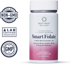 Smart Folate Capsules, 1000 Mcg L-Methylfolate (Folic Acid), Immune, Memory and Mood Support, 60 Capsules, Best Nest Wellness - vitamenstore.com