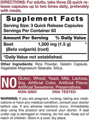 Beet Root Powder Capsules 1500mg | 250 Pills | Herbal Extract | Gluten Free, Non-GMO Supplement | by Horbaach - vitamenstore.com