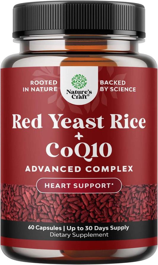 Red Yeast Rice with Coq10 Supplement - Extra Strength Red Yeast Rice 1200 Mg. Capsules with Coq10 100Mg per Serving - Heart Health Supplement 3Rd Party Tested Vegan Non-Gmo & Citrinin-Free (1 Month) | Above the Rest - Unlike standard CoQ10 100mg per servi