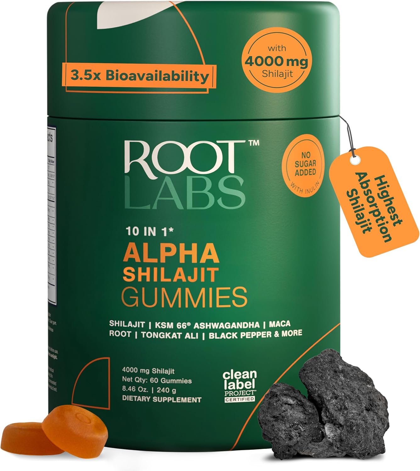 10 - In - 1 Alpha Shilajit Gummies | 4000 Mg Pure Himalayan Shilajit, Tongkat Ali, Maca Root, 75% Fulvic Acid | Shilabsorb Bioavailability Tech | Sugar - Free Vegan, 85+ Trace Minerals | 60 Pack - Vitamen Store