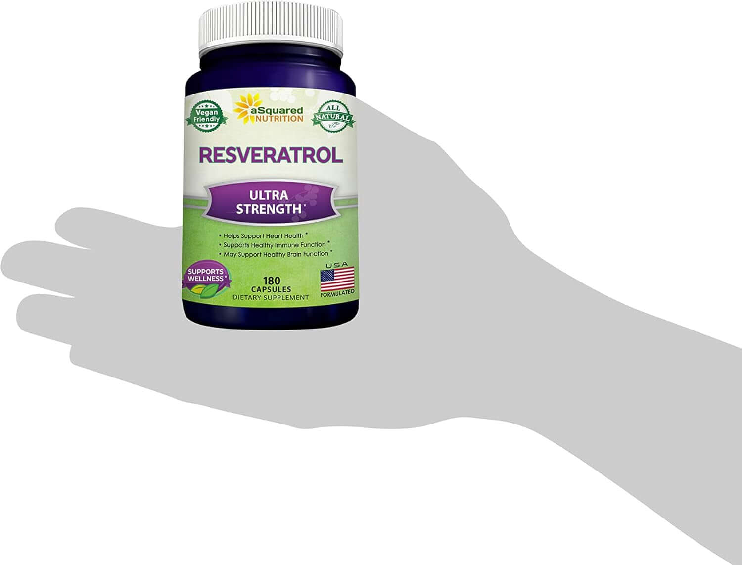 100% Natural Resveratrol 1000mg – Max Strength Antioxidant Supplement, Trans - Resveratrol Pills – 180 Capsules - Vitamen Store