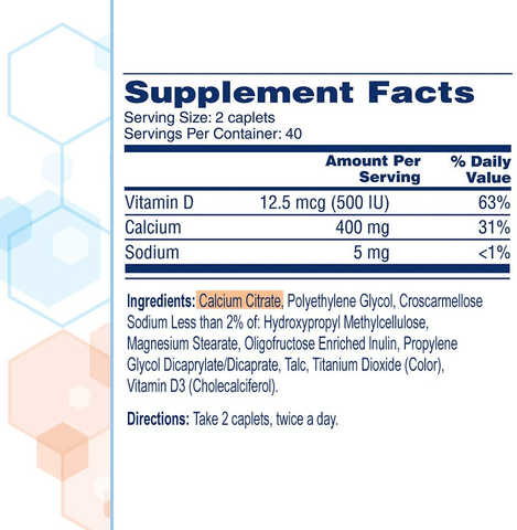 Citracal Petites, Highly Soluble, Easily Digested, 400 mg Calcium Citrate with 500 IU Vitamin D3, Bone Health Supplement for Adults, Relatively Small Easy-to-Swallow Caplets, 375 Count