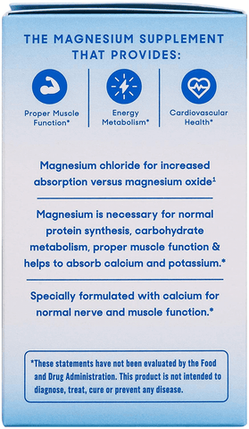 SlowMag Mg Muscle + Heart Magnesium Chloride with Calcium Supplement, 120 Count